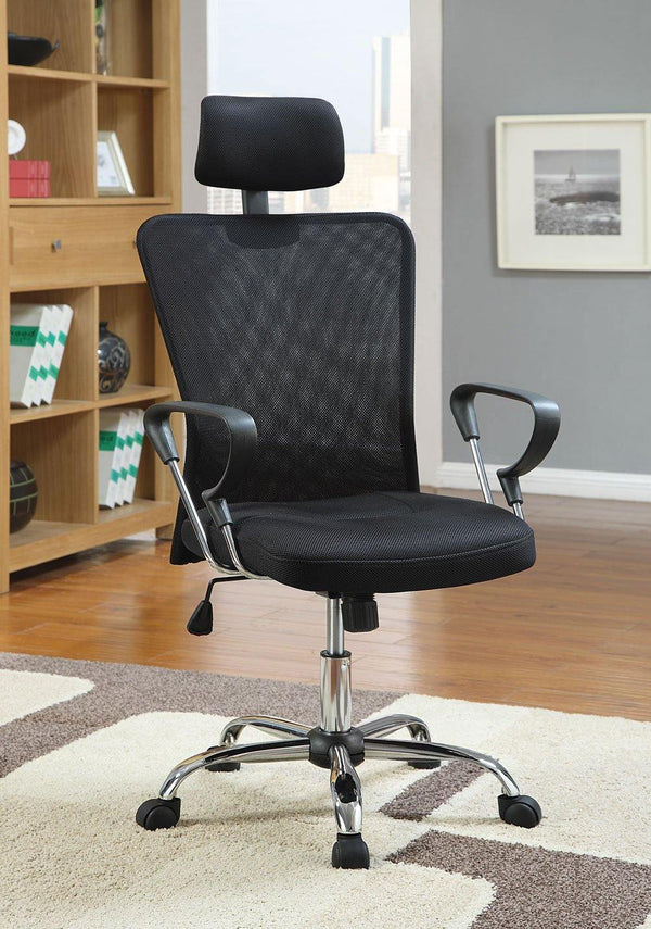 Home office : chairs 800206 Black Casual Contemporary fabric office chair By coaster - sofafair.com