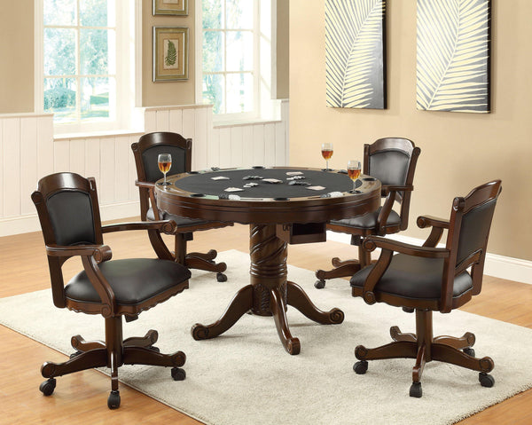 Turk casual game table and arm chair five pieces set 100871-S5 dining sets By coaster - sofafair.com