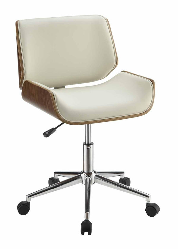 Home office : chairs 800613 Walnut Mid Century Modern leatherette office chair By coaster - sofafair.com