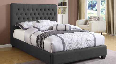 Chloe upholstered bed 300529 Charcoal Traditional queen bed By coaster - sofafair.com