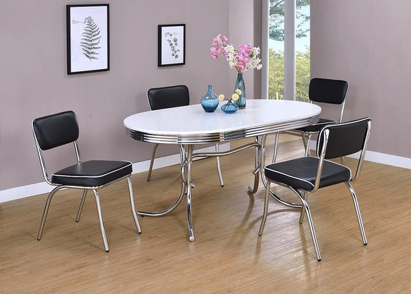 Retro 2065 White Contemporary Dining Table1 By coaster - sofafair.com