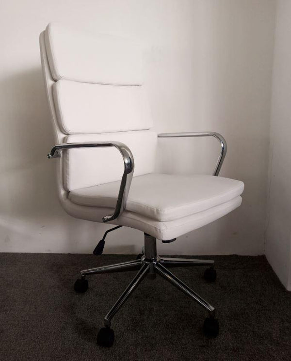 Home office : chairs 801746 White Casual Contemporary leatherette office chair By coaster - sofafair.com