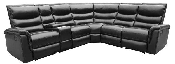 6 pc motion sectional 601540 Black leatherette motion sectionals By coaster - sofafair.com