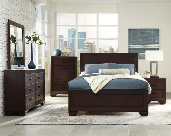 Fenbrook transitional dark cocoa eastern king four-piece four pieces set 204391-S4 bedroom sets By coaster - sofafair.com