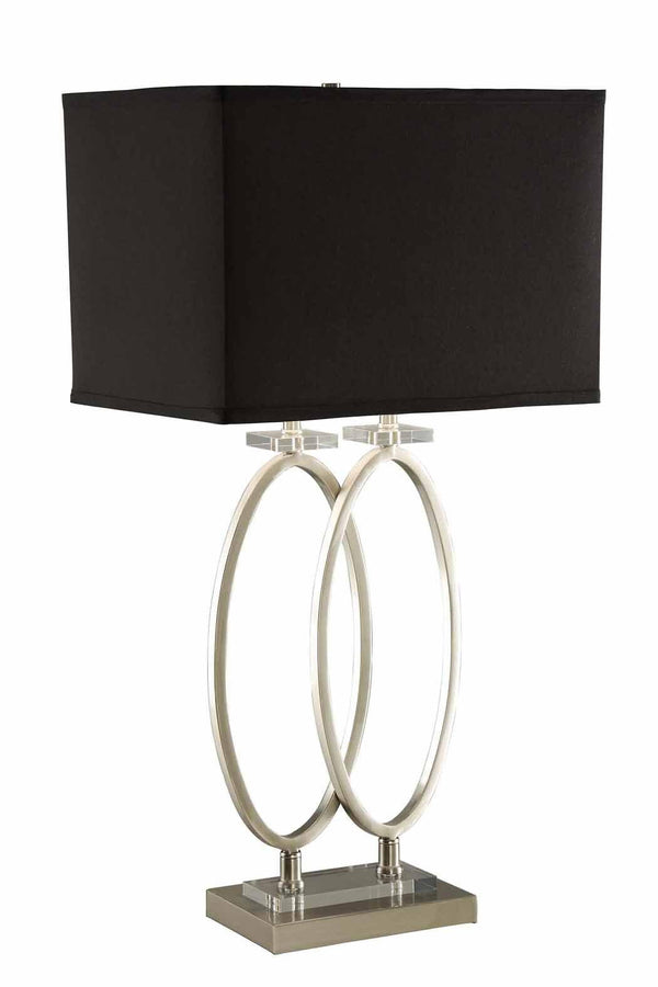 901662 Brush nickle Transitional nickel and black accent lamp By coaster - sofafair.com