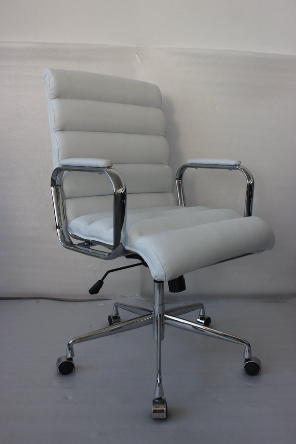 Office chair 880079 White leatherette office chair By coaster - sofafair.com