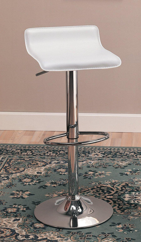 Bar stools: height adjustable 120391 White Contemporary adjustable bar stool By coaster - sofafair.com