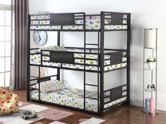 460394 metal Rogen triple bunk bed By coaster - sofafair.com
