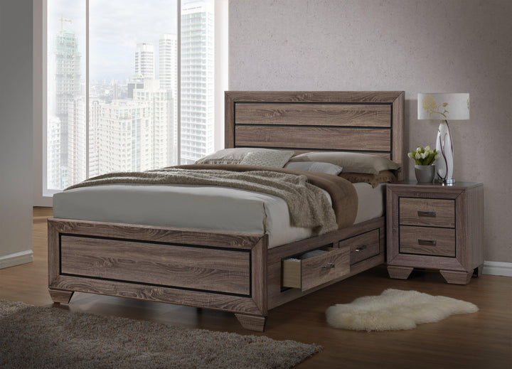 Kauffman 204190 Washed taupe queen bed By coaster - sofafair.com