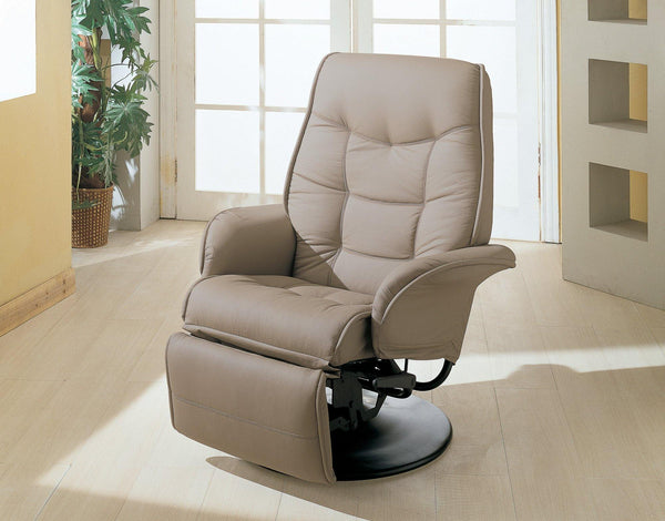 Living room : recliners 7502 Beige Contemporary leatherette recliners By coaster - sofafair.com
