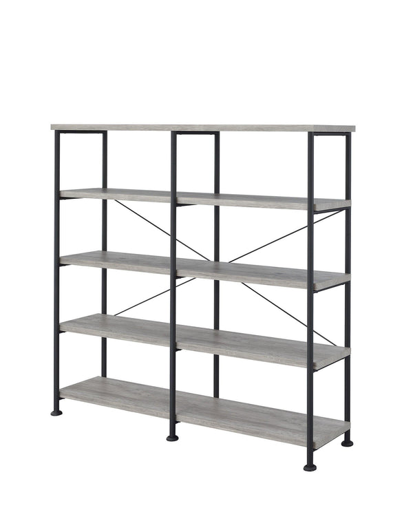 Analiese 801544 Grey driftwood Rustic Bookcase1 By coaster - sofafair.com