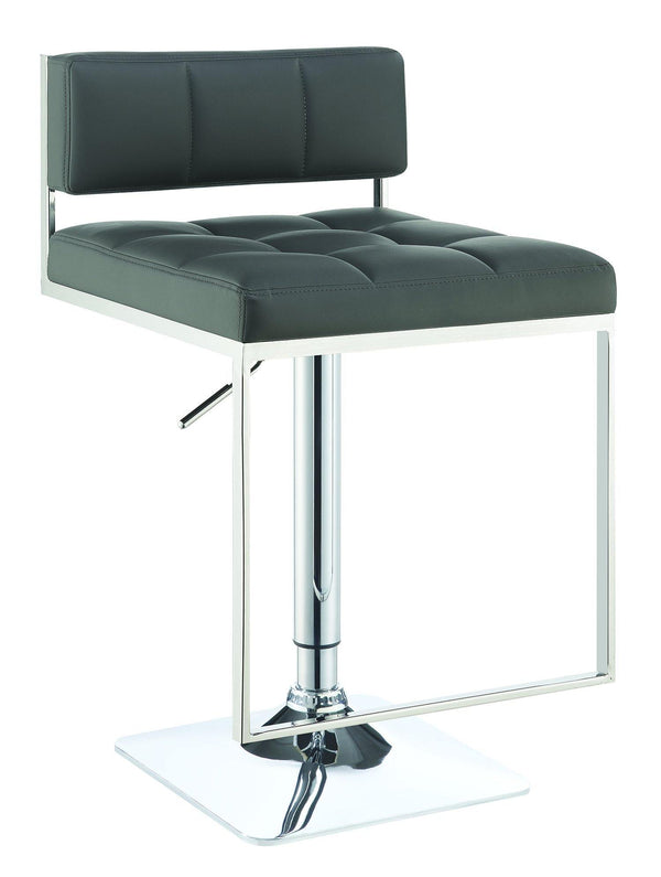 Rec room/bar stools: height adjustable 100195 Grey metal adjustable bar stool By coaster - sofafair.com