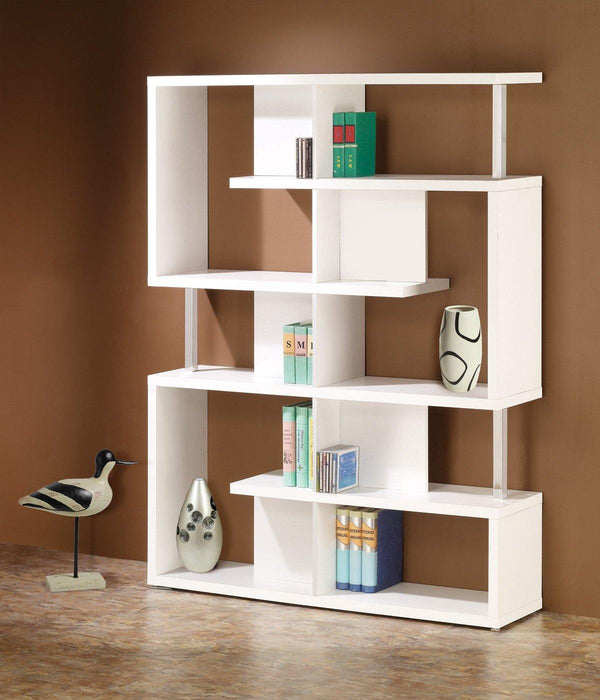 Home office : bookcases 800310 White Casual Contemporary Bookcase1 By coaster - sofafair.com