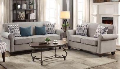Gideon transitional cement two-piece living room two pieces set 506401-S2 2 pc set By coaster - sofafair.com