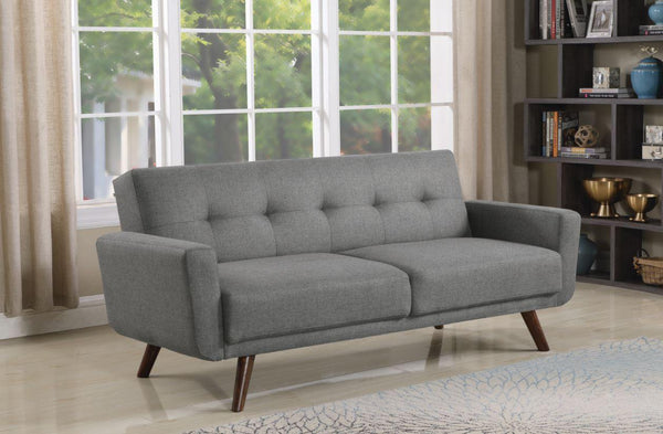 360139 Grey Transitional Mid-century modern grey and walnut sofa bed By coaster - sofafair.com