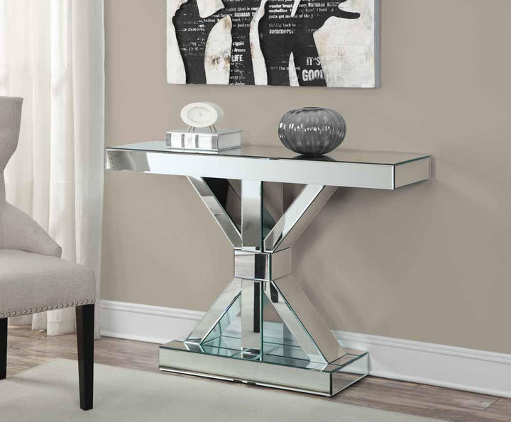 950191 Mirror Contemporary mirrored console table By coaster - sofafair.com