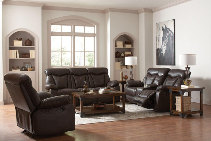 Zimmerman motion 601711-S3 Dark brown Casual leatherette motion living room sets By coaster - sofafair.com