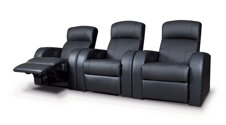 Cyrus home theater 600001 Black Casual Contemporary leather recliners By coaster - sofafair.com