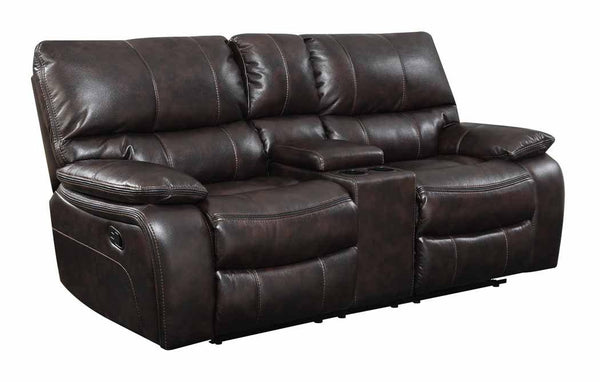 Willemse motion 601932 Dark brown Transitional leatherette motion loveseats By coaster - sofafair.com