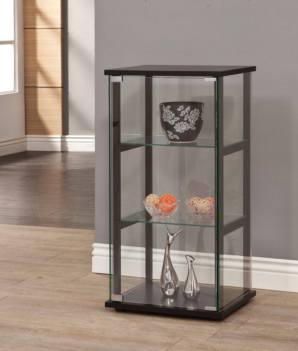 950179 Black Contemporary black and glass curio cabinet By coaster - sofafair.com