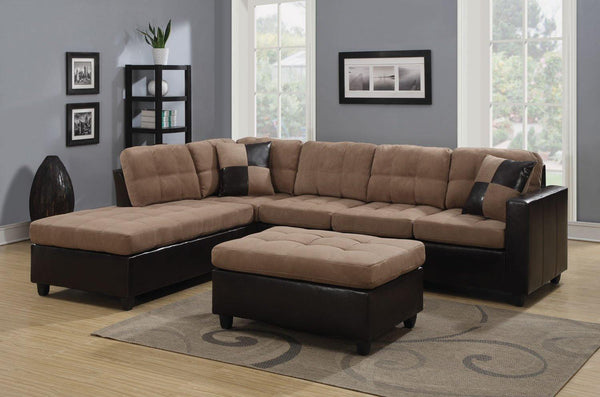 Mallory sectional 505675 Tan Casual Sectional1 By coaster - sofafair.com