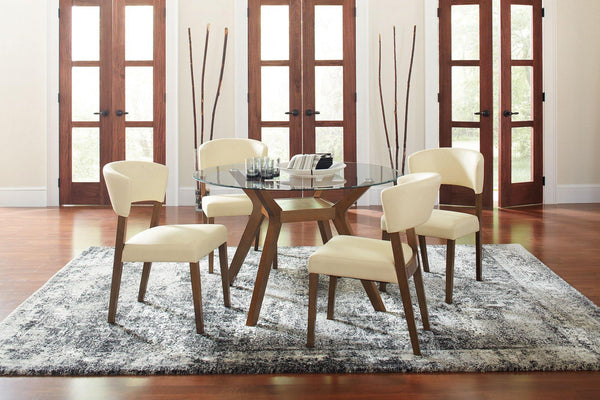 Paxton mid-century modern glass five-piece dining table five pieces set 122180-S5 dining sets By coaster - sofafair.com