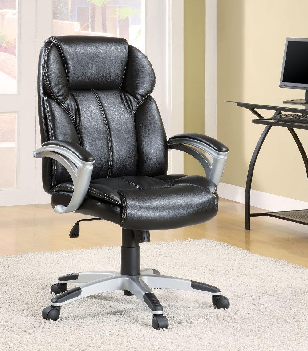 Home office : chairs 800038 Black Casual leatherette office chair By coaster - sofafair.com