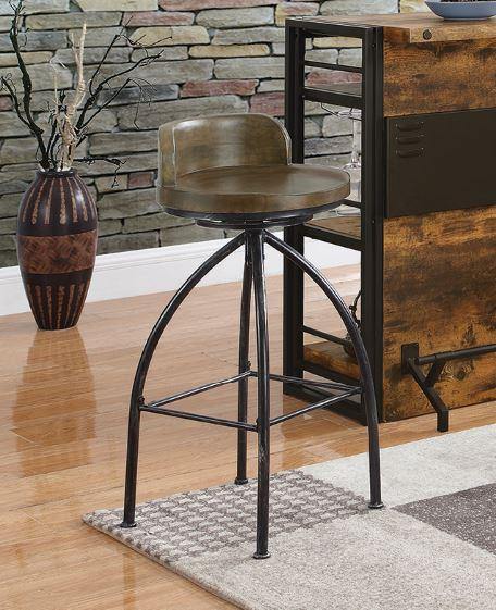 182048 Industrial Rustic swivel metal bar stool By coaster - sofafair.com