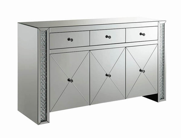 Contemporary silver and black cabinet 951100 Black / silver Accent Cabinet1 By coaster - sofafair.com