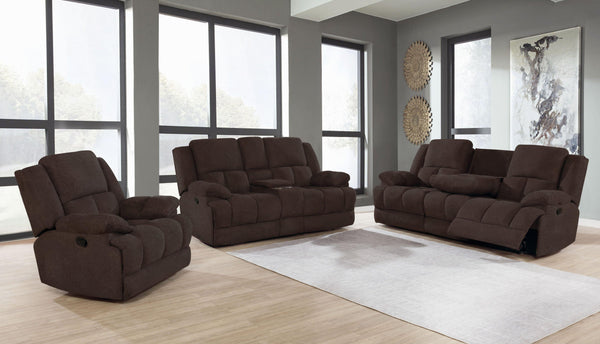 Glider recliner 602573 Brown fabric recliners By coaster - sofafair.com