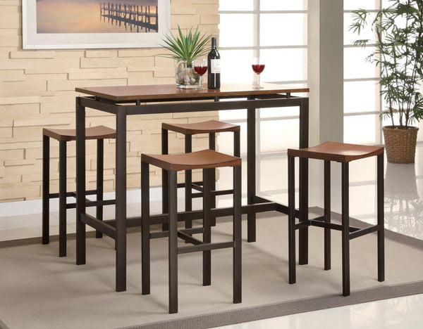Dining: packaged sets : counter height 150097 Industrial 5 pc set By coaster - sofafair.com