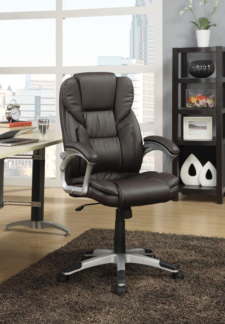 Home office : chairs 800045 Silver Casual leatherette office chair By coaster - sofafair.com
