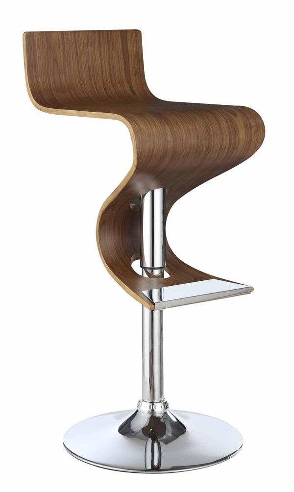 Bar stools: height adjustable 100396 Walnut adjustable bar stool By coaster - sofafair.com
