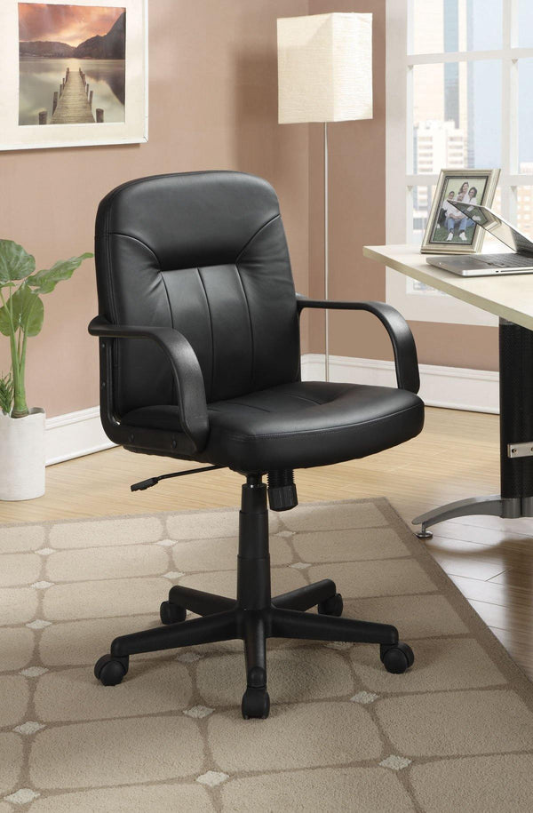 Home office : chairs 800049 Black Casual leatherette office chair By coaster - sofafair.com