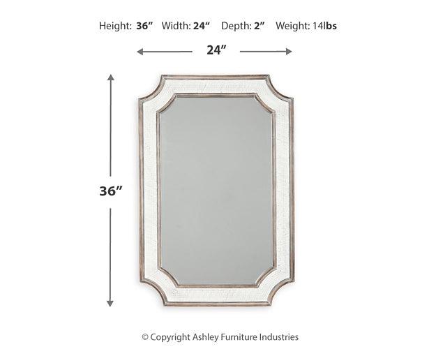 A8010314 White Casual Howston Accent Mirror By Ashley - sofafair.com