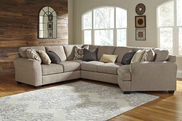 Pantomine 4-Piece Sectional with Cuddler 39122S7 Brown/Beige Contemporary Stationary Sectionals By AFI - sofafair.com