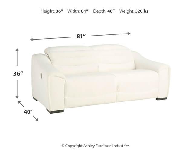 Next-Gen Gaucho 2-Piece Power Reclining Sectional 58505S4 White Contemporary Motion Sectionals By AFI - sofafair.com