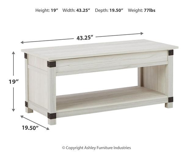 Bayflynn Lift-Top Coffee Table T172-9 White Casual Cocktail Table Lift By Ashley - sofafair.com