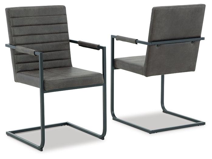 Strumford Dining Arm Chair (Set of 2) D449-02AX2 Black/Gray Contemporary Dining Chair By Ashley - sofafair.com