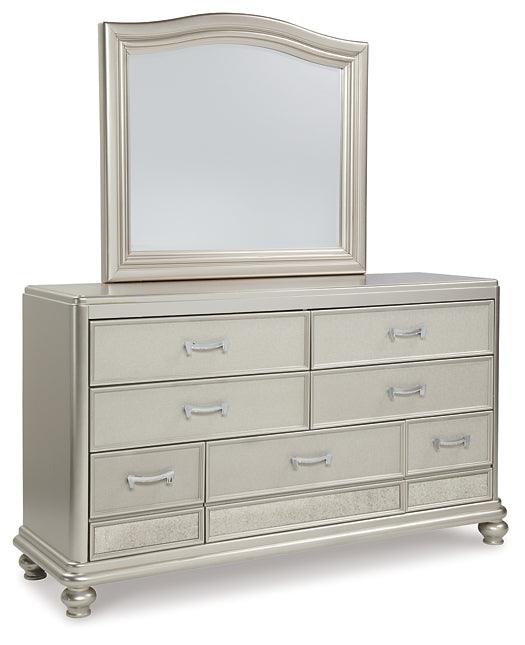 B650B7 Metallic Traditional Coralayne Dresser and Mirror By Ashley - sofafair.com