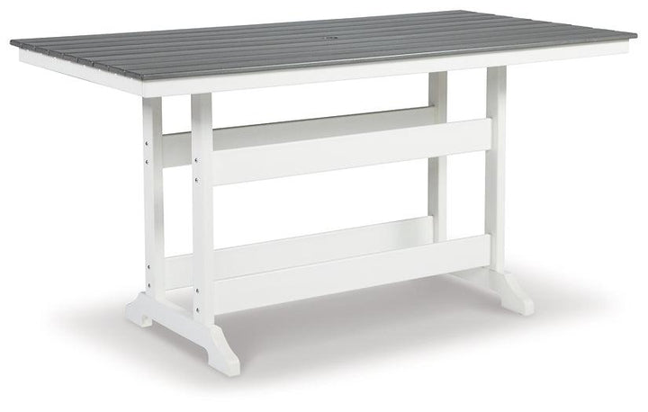 Transville Outdoor Counter Height Dining Table P210-642 White Casual Outdoor Counter Table By Ashley - sofafair.com