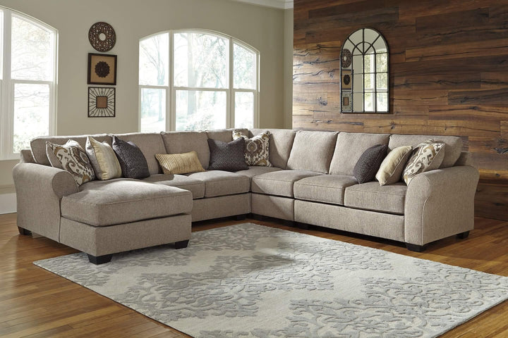 Pantomine 5-Piece Sectional with Chaise 39122S1 Brown/Beige Contemporary Stationary Sectionals By AFI - sofafair.com