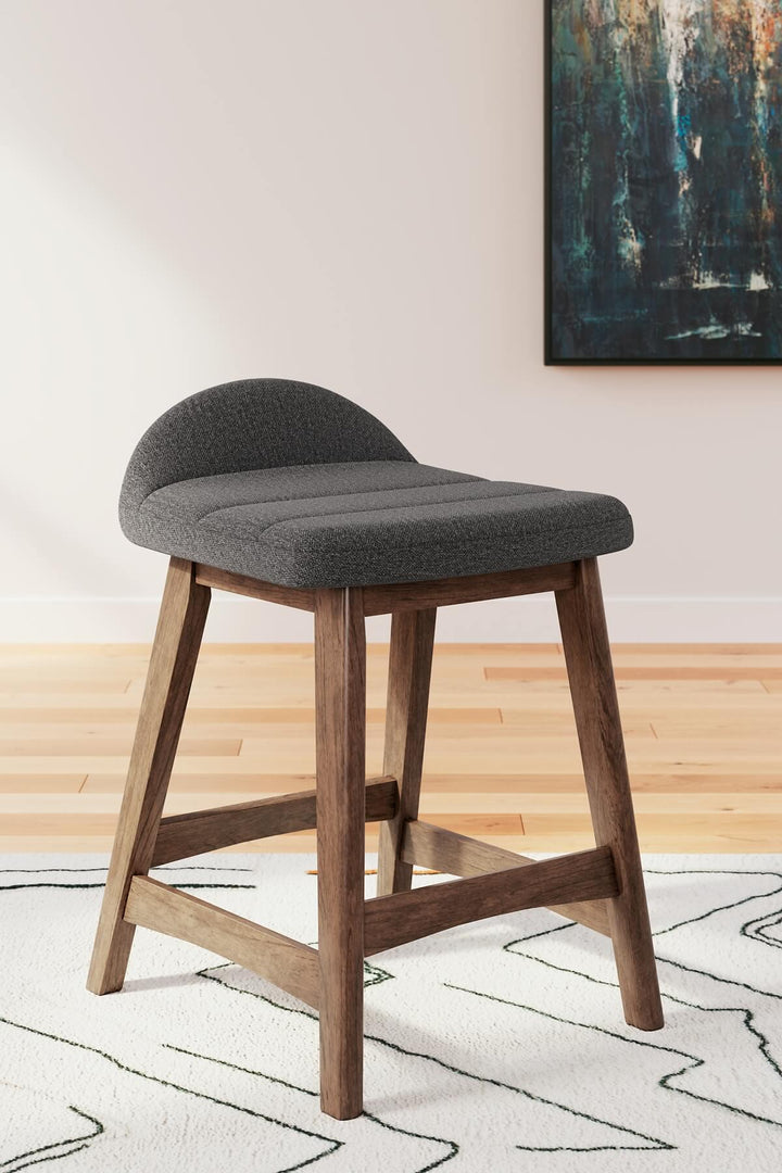 Lyncott Counter Height Bar Stool D615-224 Black/Gray Contemporary Barstool By Ashley - sofafair.com