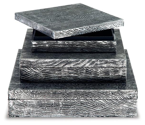 A2000491 Black/Gray Contemporary Keldy Box (Set of 3) By Ashley - sofafair.com