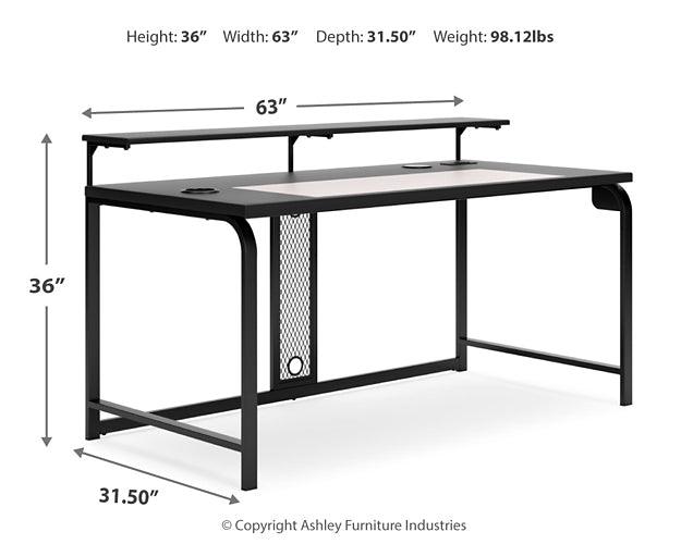 Lynxtyn Home Office Desk H400-144 Black/Gray Contemporary Desks By Ashley - sofafair.com