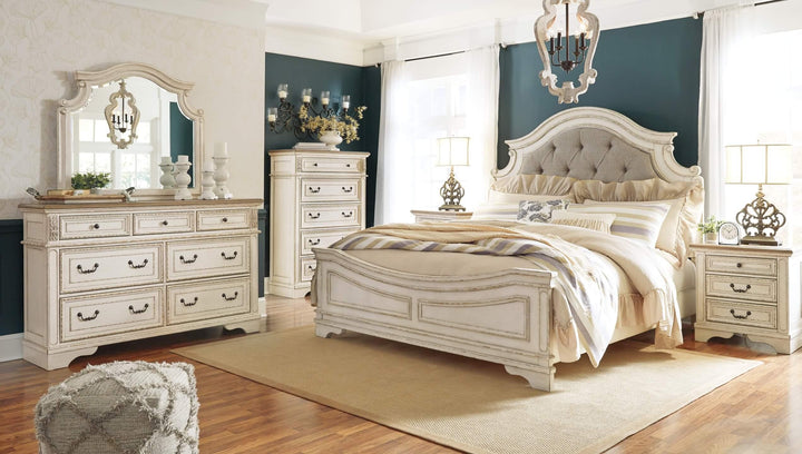 Realyn California King Upholstered Panel Bed B743B7 White Casual Master Beds By Ashley - sofafair.com