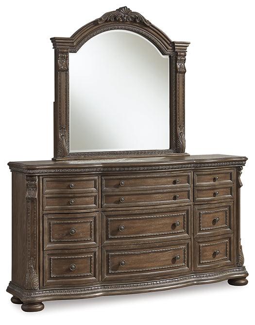 B803B1 Brown/Beige Traditional Charmond Dresser and Mirror By Ashley - sofafair.com