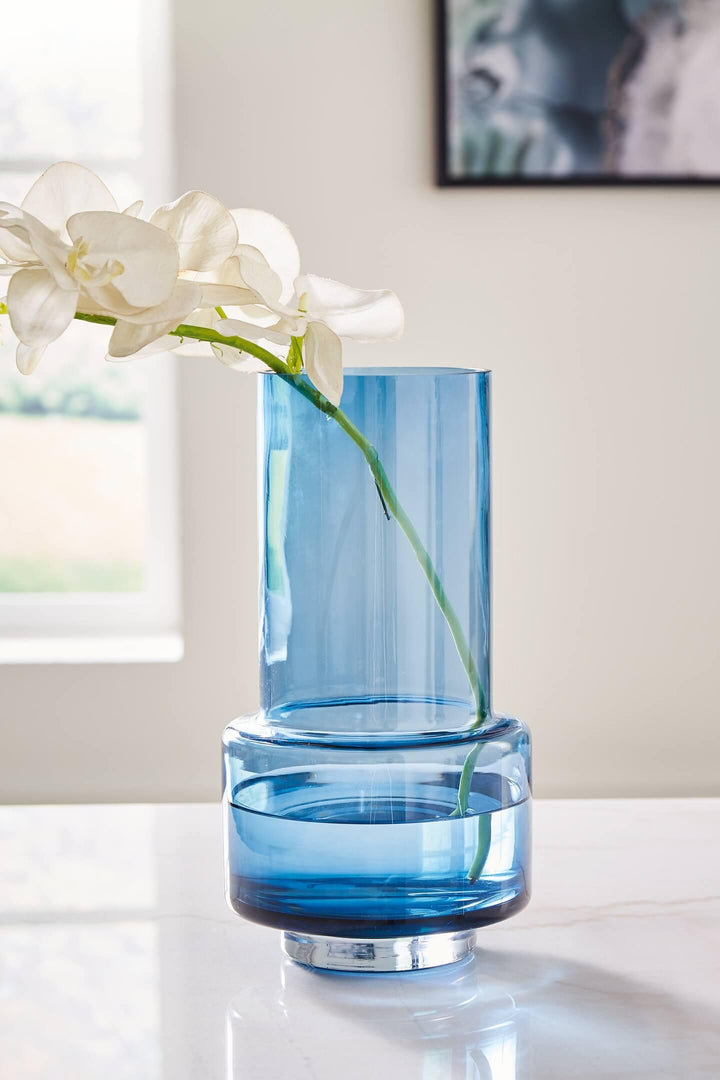 A2900013 Blue Contemporary Bealen Vase By Ashley - sofafair.com