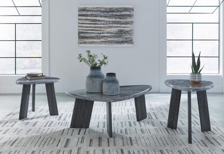 Bluebond Table (Set of 3) T390-13 Black/Gray Contemporary 3 Pack By Ashley - sofafair.com