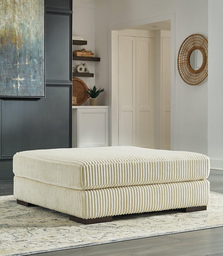 Lindyn Oversized Accent Ottoman 2110408 Ivory Contemporary Stationary Upholstery By AFI - sofafair.com